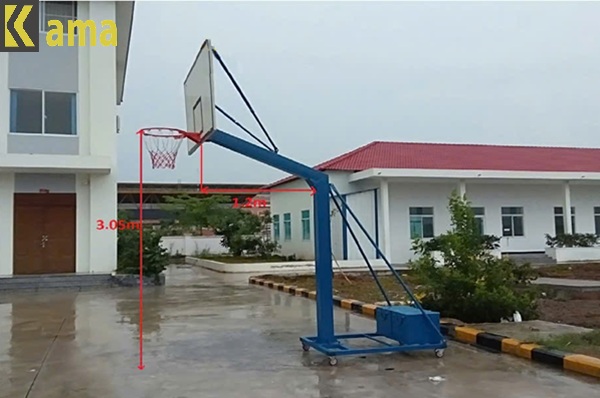 Trụ bóng rổ di động KM-1516 đạt chuẩn tập luyện và thi đấu